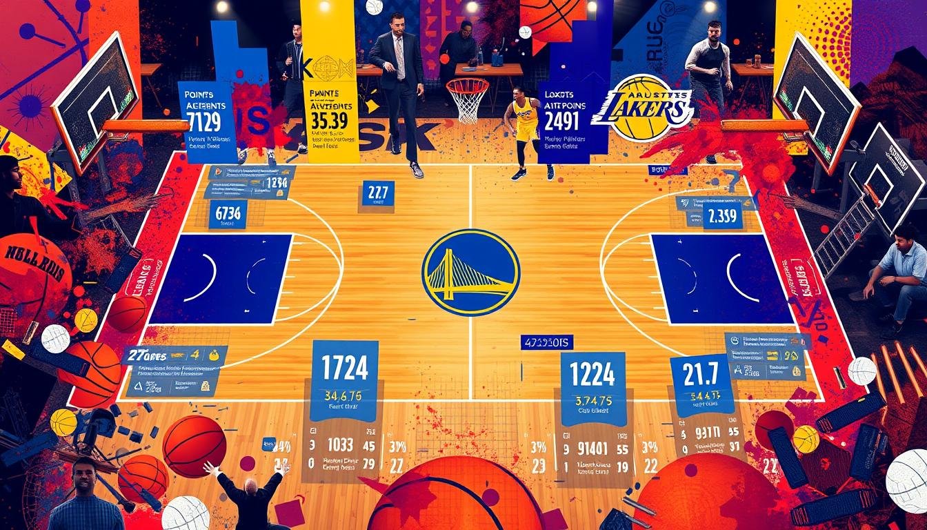 golden state warriors vs lakers match player stats